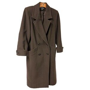 Donnybrook Coat Women's Petite 6P VTG 100% Wool Trench Coat Russia Pocket Button